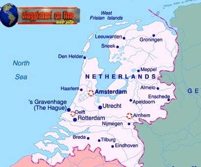 Mappa geografica Olanda